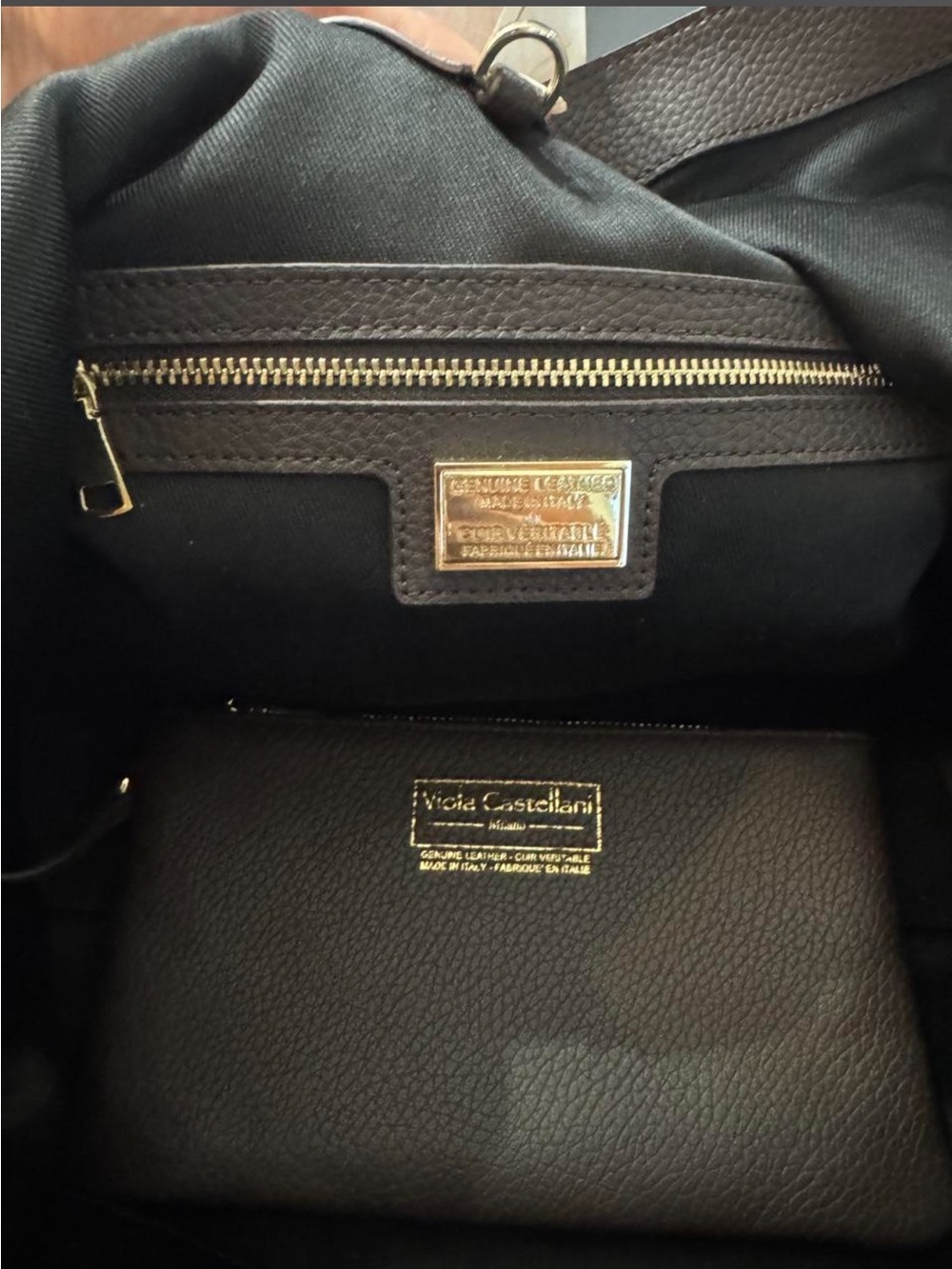 Viola Castellani Leather and Straw Large Chocolate Brown Raffia Tote - Picture 6 of 7